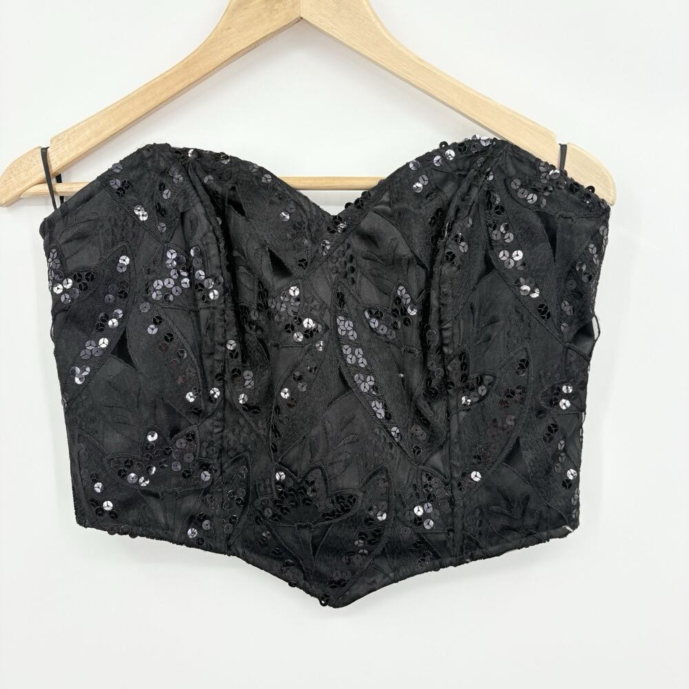 Vintage Y2K Corset Top Small Velvet Sequin Regency Whimsigoth Indie Sleaze Glam